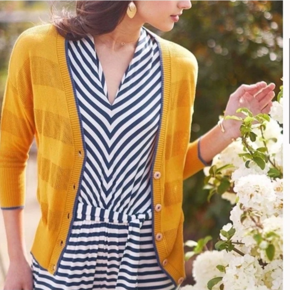 Matilda Jane x Joanna Gaines Mustard Yellow The Last Straw Cardigan Size L